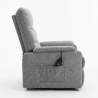 Poltrona Recliner Elettrica 75x88x98h 3 Posizioni Riscaldante Clara Velluto Tortora