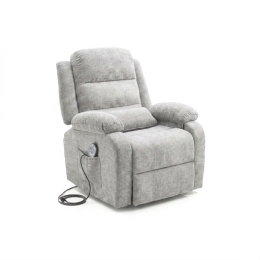 Poltrona Recliner Elettrica 92x95x100h 3 Posizioni Margot Velluto Grigio Chiaro