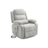 Poltrona Recliner Elettrica 92x95x100h 3 Posizioni Margot Velluto Grigio Chiaro