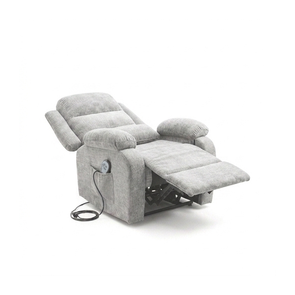 Poltrona Recliner Elettrica 92x95x100h 3 Posizioni Margot Velluto Grigio Chiaro