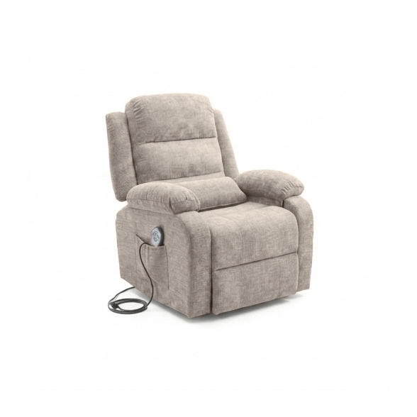 Poltrona Recliner Elettrica 92x95x100h 3 Posizioni Margot Velluto Tortora