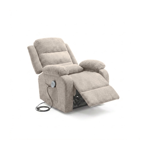 Poltrona Recliner Elettrica 92x95x100h 3 Posizioni Margot Velluto Tortora