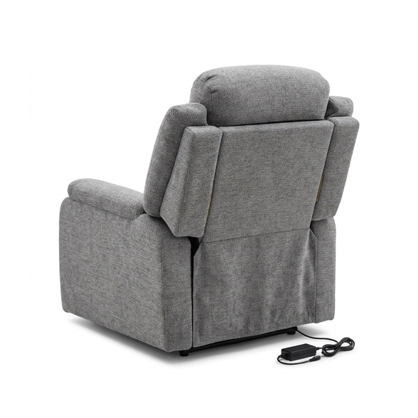 Poltrona Recliner Elettrica 92x95x100h 3 Posizioni Margot Velluto Tortora