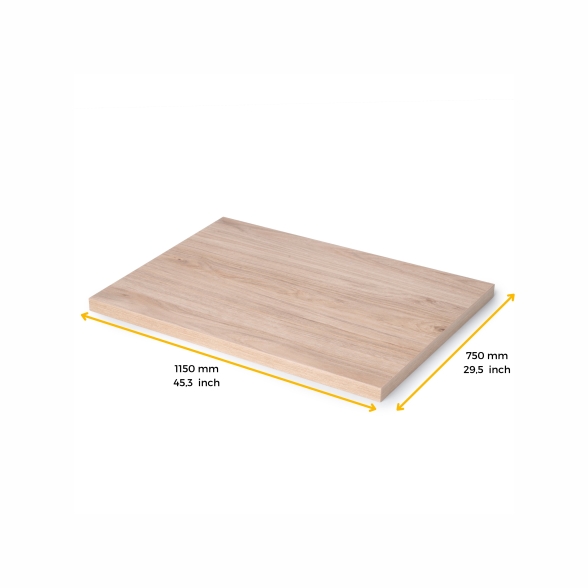 Piano d'appoggio finitura rovere per tavolo 115x75 cm in legno