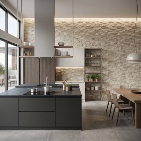Rivestimento Effetto Muretto Pietra 16x40 In Gres Porcellanato Rockface
