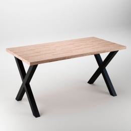 Gambe da tavolo Cross 69,5 cm ad incrocio in acciaio verniciato nero