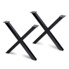 Gambe da tavolo Cross 69,5 cm ad incrocio in acciaio verniciato nero