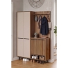 Mobile Ingresso Multiripiano Con Scarpiera E Appendiabiti Whisper Noce E Beige
