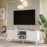 Mobile TV 160x40x60h Con Piedini 2 Ante E Vano Decoder Alessa Bianco Opaco