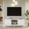 Mobile TV 160x40x60h Con Piedini 2 Ante E Vano Decoder Alessa Bianco Opaco