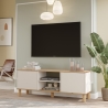 Mobile TV 160x40x60h Con Piedini 2 Ante E Vano Decoder Alessa Rovere E Beige