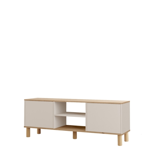 Mobile TV 160x40x60h Con Piedini 2 Ante E Vano Decoder Alessa Rovere E Beige