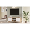Mobile TV 160x40x60h Con Piedini 2 Ante E Vano Decoder Alessa Rovere E Bianco