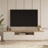 Mobile TV Da Terra 180x45x45 Beige E Rovere Effetto Legno Frame