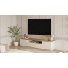 Mobile TV Da Terra 180x45x45 Beige E Rovere Effetto Legno Frame