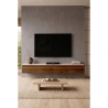 Mobile TV Sospeso 200 Cm A 4 Ante Nicole Effetto Legno Noce E Travertino