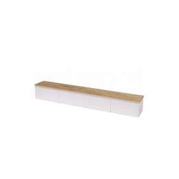 Mobile TV Sospeso 200 Cm A 4 Ante Nicole Effetto Legno Rovere E Bianco