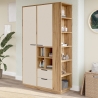 Armadio Da Ingresso Multifunzione Con Ripiani E Barra Appendiabiti Fortis Rovere E Beige