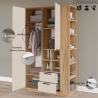 Armadio Da Ingresso Multifunzione Con Ripiani E Barra Appendiabiti Fortis Rovere E Beige