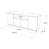 Credenza Moderna 4 Ante 180x45x75 Con Vano A Giorno Beige E Rovere Frame