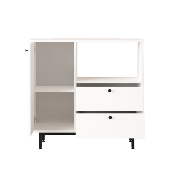 Mobile Cucina Con Vano Microonde 1 Anta 2 Cassetti Claudia Bianco