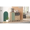Mobile Cucina Con Vano Microonde 1 Anta 2 Cassetti Claudia Rovere E Verde Salvia