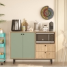 Mobile Cucina Con Vano Microonde 2 Ante 2 Cassetti Claudia Rovere E Verde Salvia