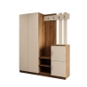 Mobile Da Ingresso Con Scarpiera A 2 Ante Appendiabiti E Vani Noce E Beige