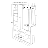 Mobile Ingresso Con Scarpiera Appendiabiti E Armadietto 113x35x180 Noce E Beige Roger