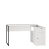 Scrivania Angolare 130x90x75h Con Anta Vani e Cassetto Nora Bianco