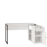 Scrivania Angolare 130x90x75h Con Anta Vani e Cassetto Nora Bianco