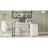 Scrivania Angolare 130x90x75h Con Anta Vani e Cassetto Nora Bianco