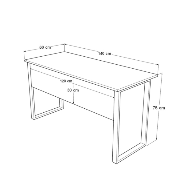 Scrivania Ufficio Con Gambe In Metallo E Cassettiera Con Rotelle Dante Noce e Antracite
