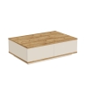 Tavolino Basso Da Salotto 90x60x28 Con Vani Interni Beige E Rovere Frame