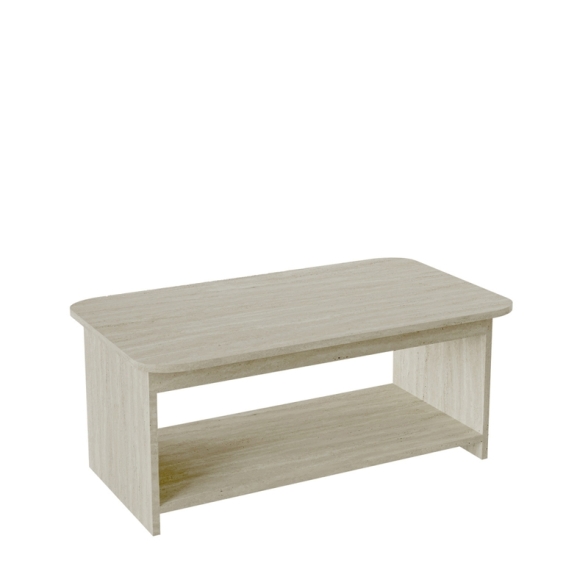 Tavolino Da Salotto 100x50x42h Con Ripiano Chebo Effetto Travertino