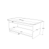 Tavolino Da Salotto 100x50x42h Con Ripiano Chebo Effetto Travertino