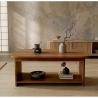Tavolino Da Salotto 100x50x42h Con Ripiano Chebo Noce Scuro