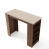 Tavolo Da Cucina Alto Con Ripiani Laterali 120x52x102H Clark Noce E Beige