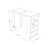 Tavolo Da Cucina Alto Con Ripiani Laterali 120x52x102H Clark Noce E Beige