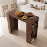 Tavolo Da Cucina Alto Con Ripiani Laterali 120x52x102H Clark Noce Scuro