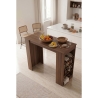 Tavolo Da Cucina Alto Con Ripiani Laterali 120x52x102H Clark Noce Scuro