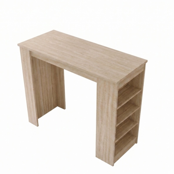 Tavolo Da Cucina Alto Con Ripiani Laterali 120x52x102H Clark Travertino