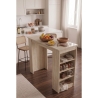 Tavolo Da Cucina Alto Con Ripiani Laterali 120x52x102H Clark Travertino