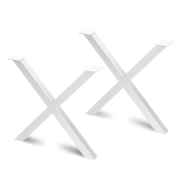 Gambe da tavolo Cross 69,5 cm ad incrocio in acciaio verniciato bianco