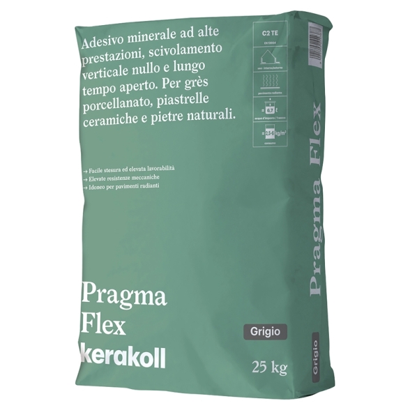 Kerakoll Pragma Flex Colla Per Piastrelle Adesivo Minerale - Sacco 25 kg Grigio