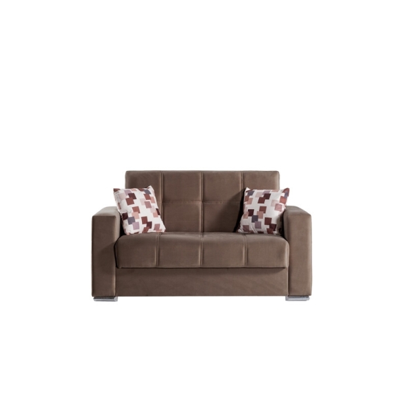 Divano Alba 2 posti con cassettone Cappuccino | 158 x 85 x 92 cm