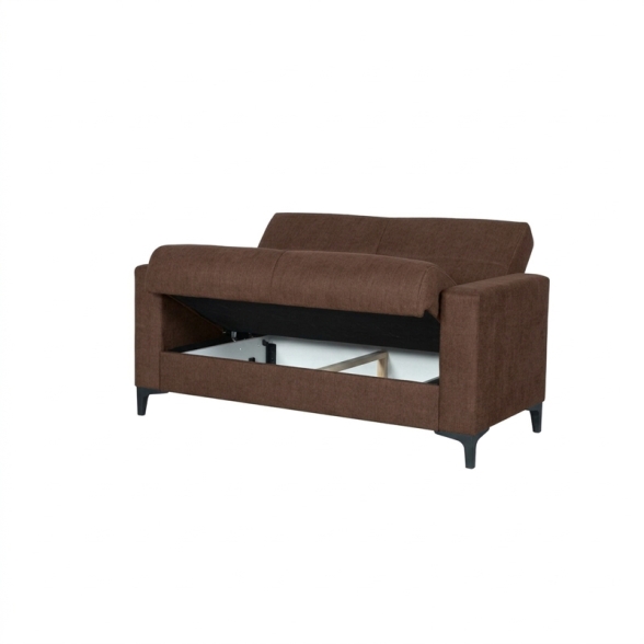 Divano Bravo 2 posti con cassettone Marrone | 152 x 87 x 90 cm