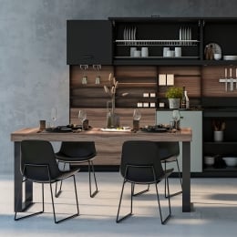 Gambe da tavolo Square rettangolari 72x80 cm in acciaio verniciato nero