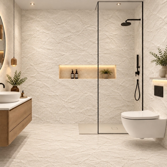 Pannelli PVC Effetto Pietra Bianco Leccese 6 pz | Divina Home