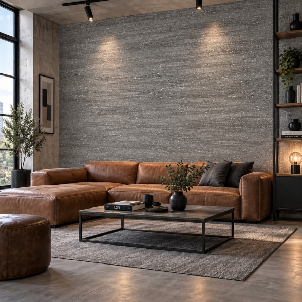 Pannelli PVC Effetto Pietra Cemento 6 pz 4,3 m² | Divina Home
